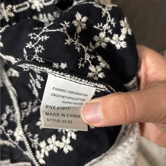 Solitaire Black and Cream Embroidered Cardigan - Picture 6 of 7